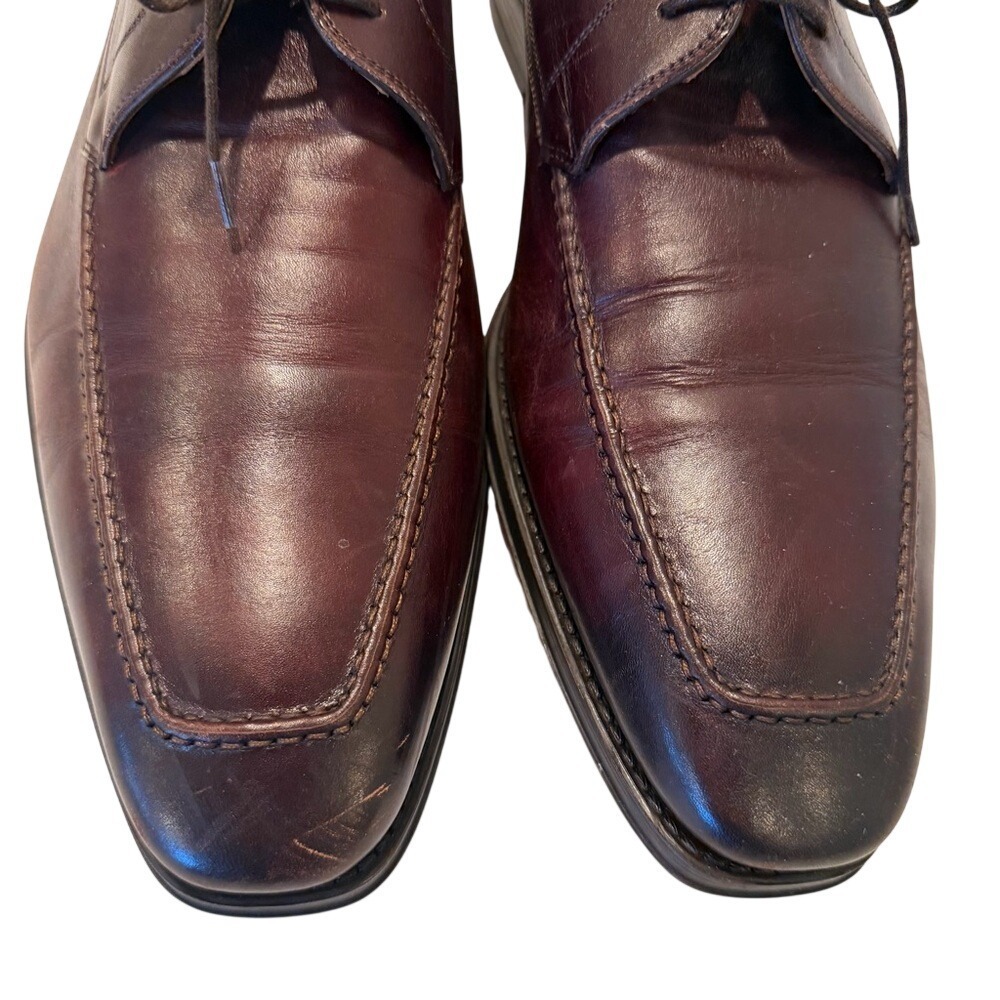 Magnanni Pardo Derby Oxfords‎ Burgundy Leather Men's 13 Dress Shoe Quiet Luxury - Picture 2 of 8